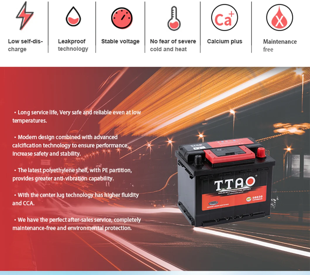 DIN75 High Quality Long Duration Maintenance Free Car Battery