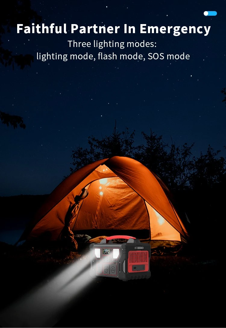 1000W Portable Lithium Battery Solar Rechargeable Energy Power Generator for Camping